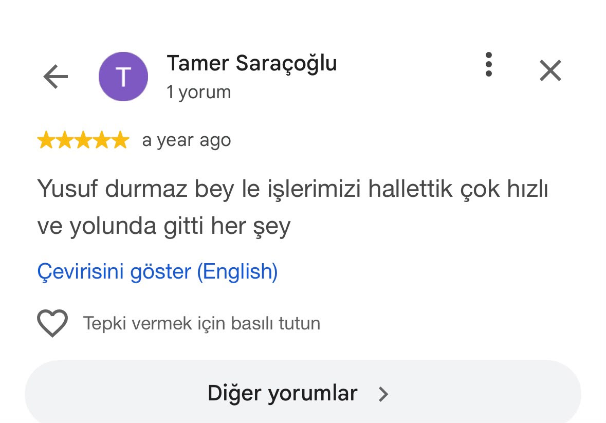 Google müşteri yorumu 6