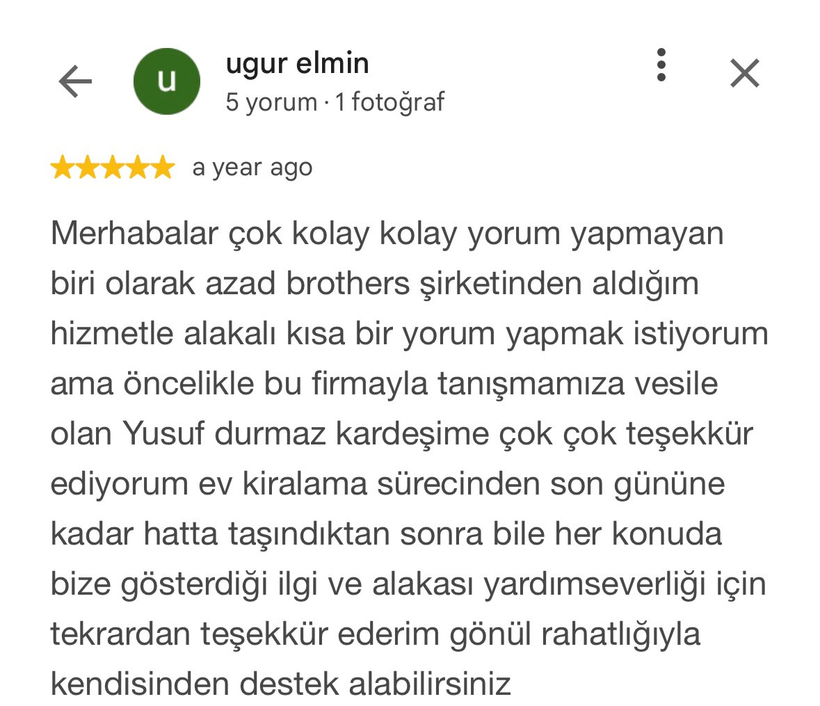 Google müşteri yorumu 7