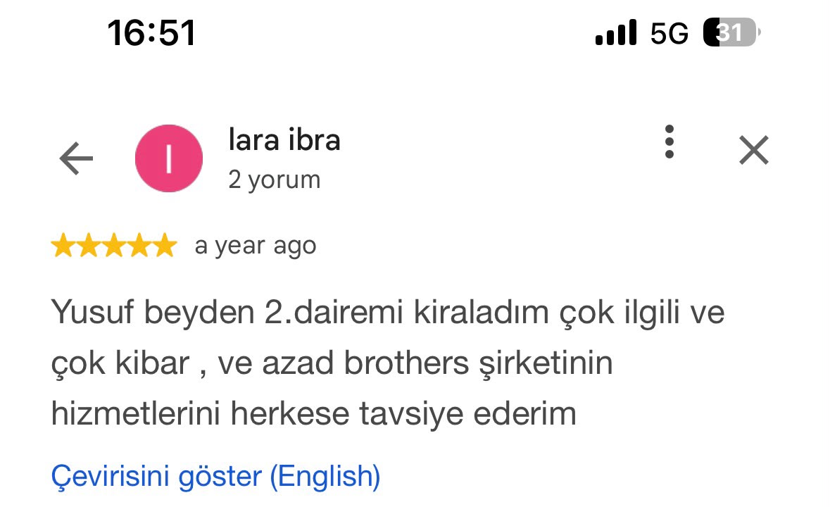 Google müşteri yorumu 8